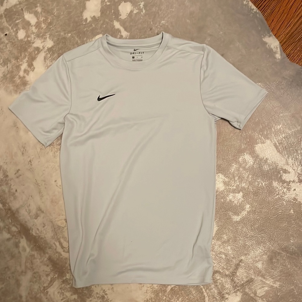 Grey Nike Womens Mesh Work Out T-Shirt